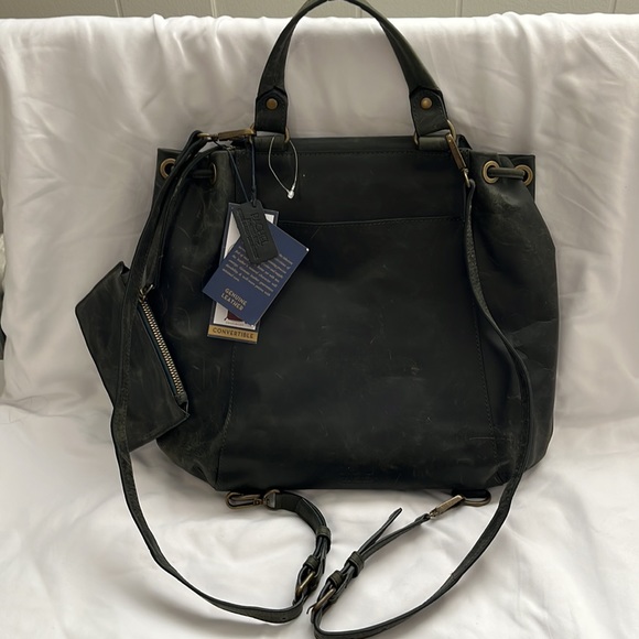 RACHEL by Rachel Roy 100% LEATHER gray book bag. NWT - Picture 10 of 11
